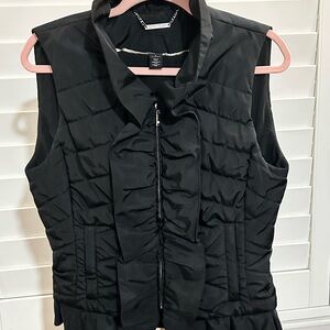 White House Black Market Black Puffer Vest